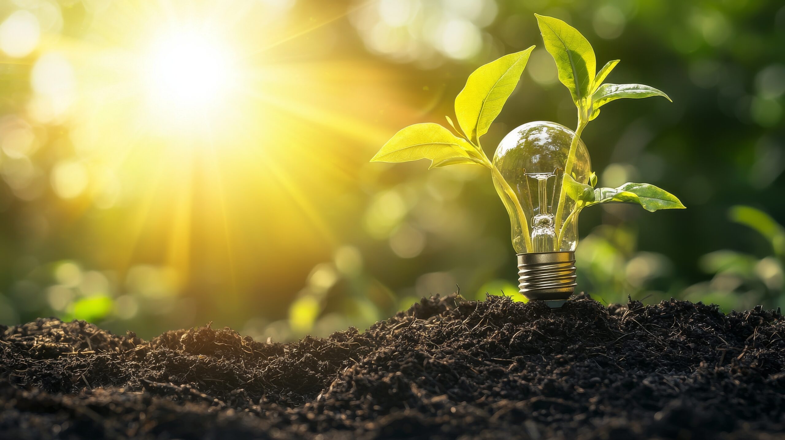 Wachsen und Grenzen sprengen mit Mentalcoaching - Pflanze wächst aus Glühbirne hinaus